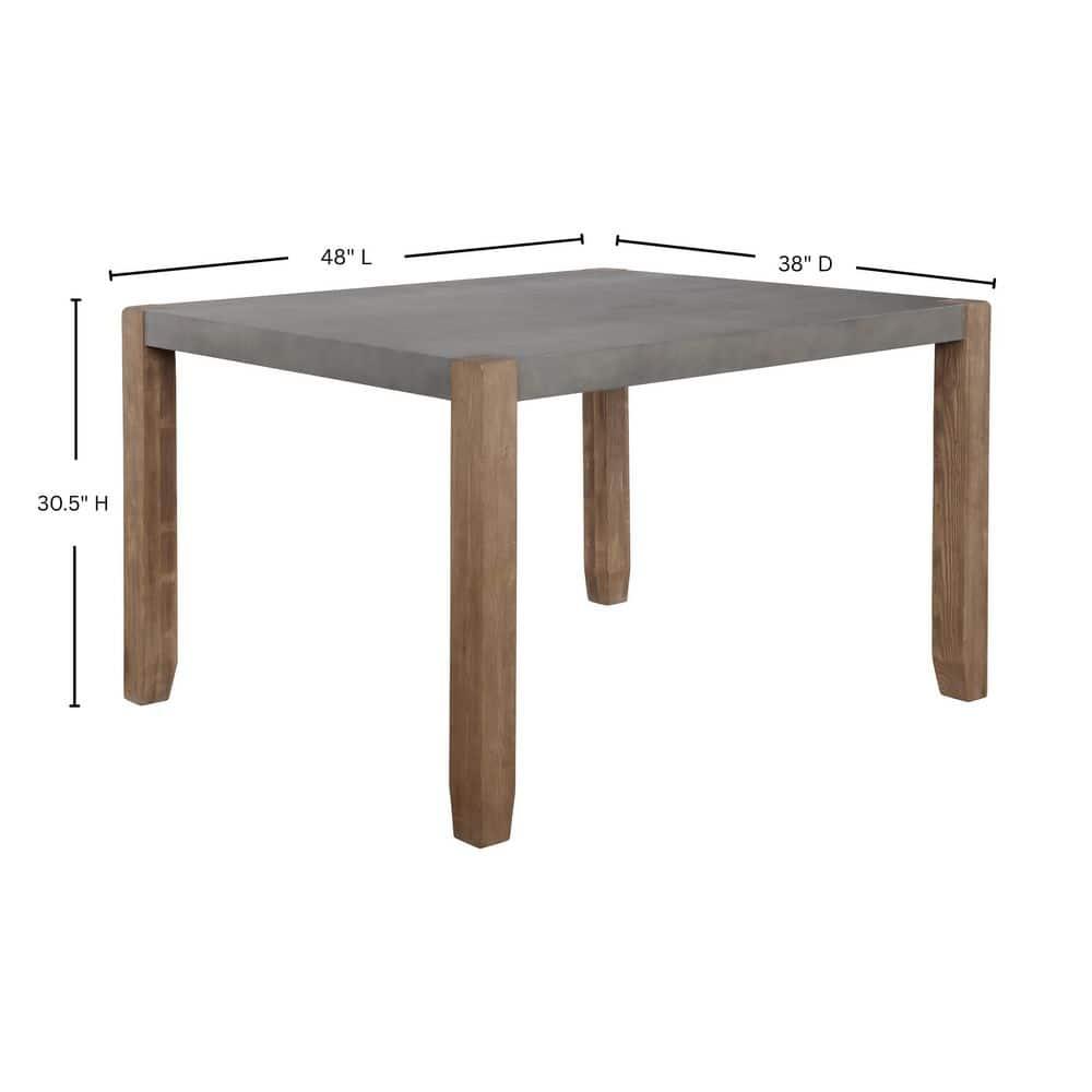 Alaterre Newport 30"H Faux Concrete and Wood Loft Dining Table