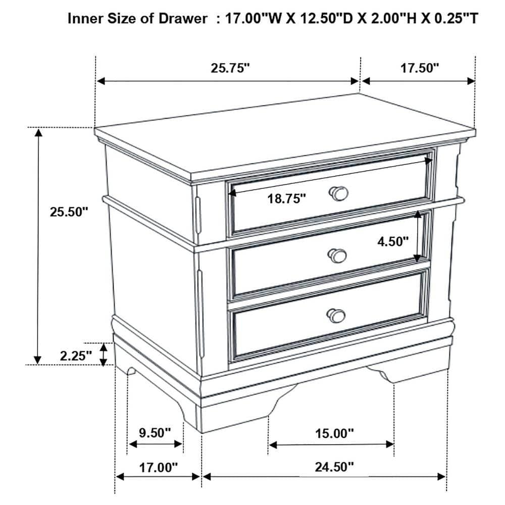 Coaster Home Furnishings Traditional Nightstand, Cappuccino