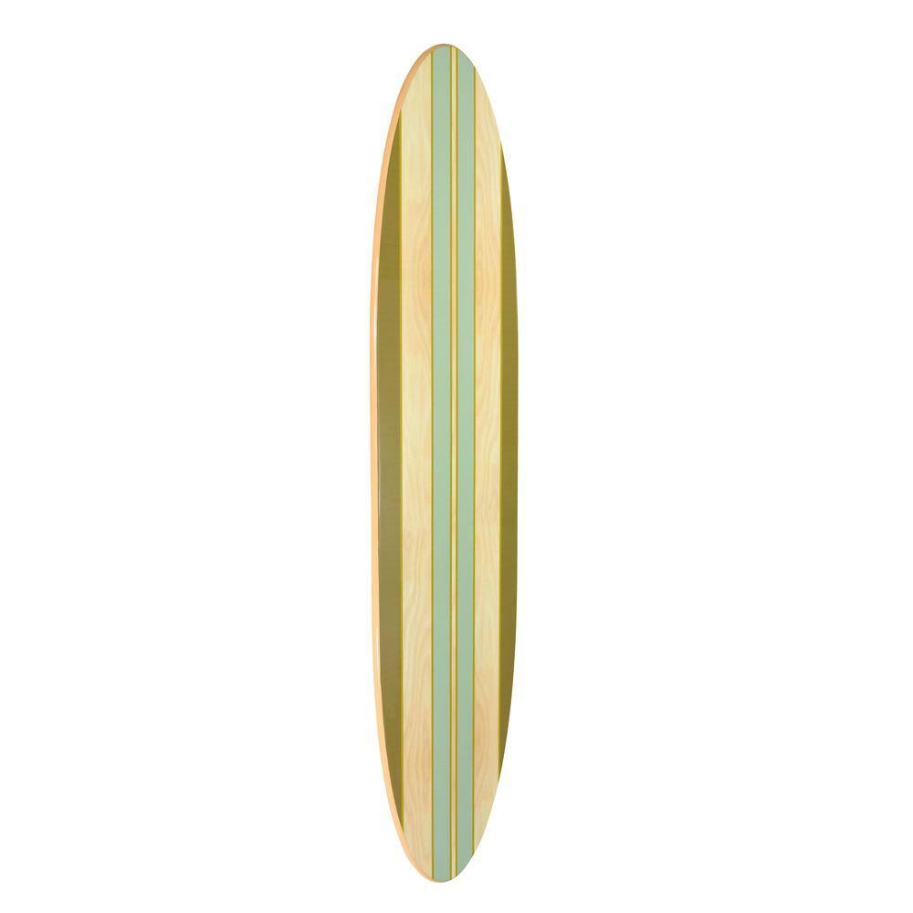 Storied Home Lacquered Wood Surfboard Wall Decor: Modern Beachfront Style, Hangs Vertically or Horizontally