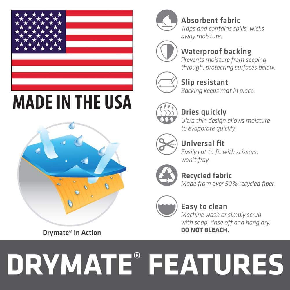Drymate XL Under Sink Mat, Protective Cabinet Liner For Kitchen & Bathroom - Absorbent, Waterproof, Machine Washable (24”x59”) (Charcoal) (USA Made)