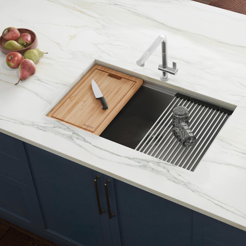 Ruvati Ruvati 17 x 11 inch LedgeFit Bamboo Replacement Cutting Board for Ruvati Workstation Sinks