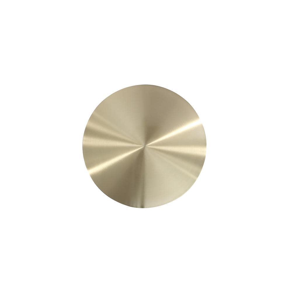 Manhattan Comfort Anderson Modern Leatherette Upholstered End Table with Gold Tabletop Cream: Round, No Assembly, Stainless Steel