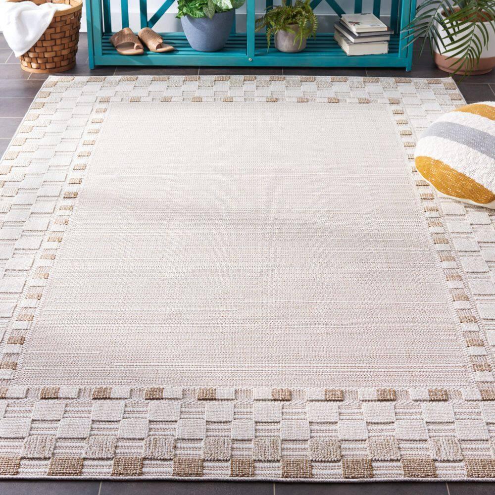 Safavieh Global 9 x 12 (ft) Synthetic Beige/Light Beige Rectangular Indoor/Outdoor Solid Area rug