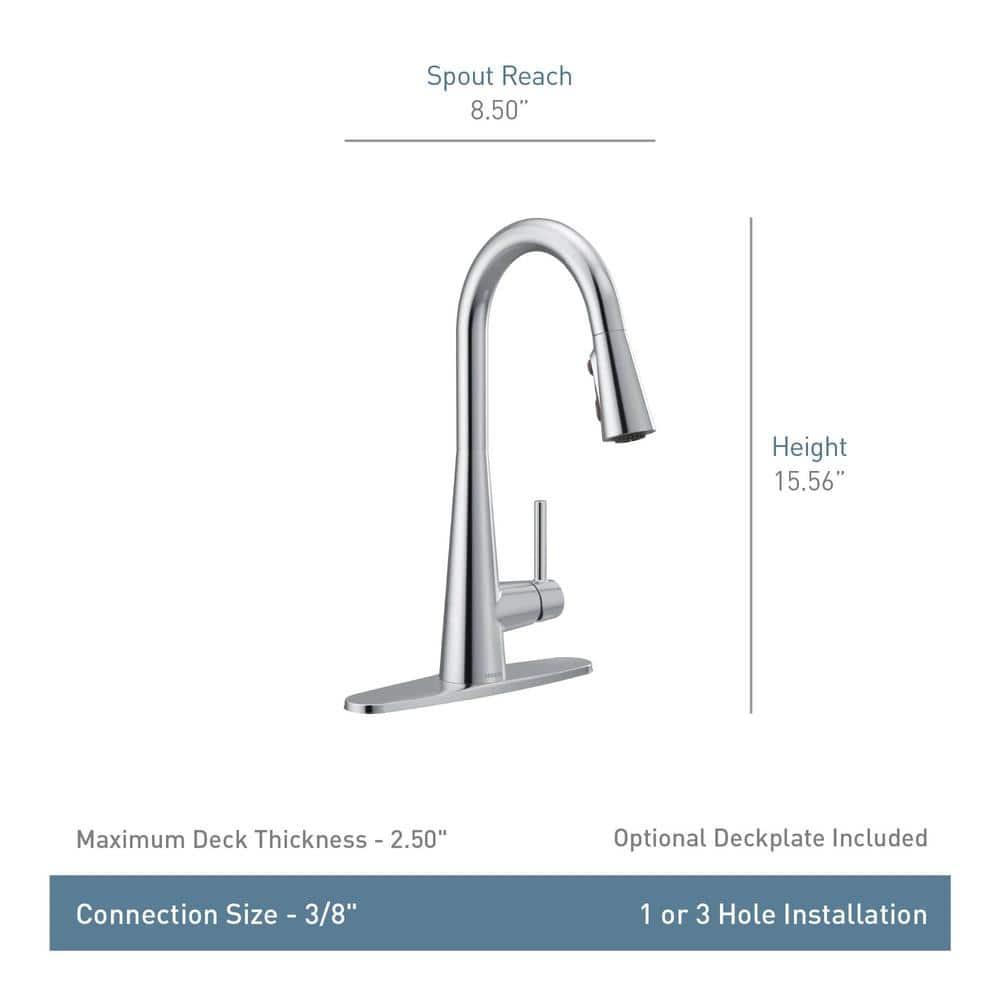 Moen Sleek Pull Down Single Handle Kitchen Faucet with Power Boost Technology and Duralock