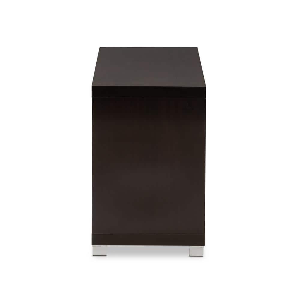 Modern TV Stand for TVs up to 62" Dark Brown - Wholesale Interiors: Entertainment Center with Cable Management