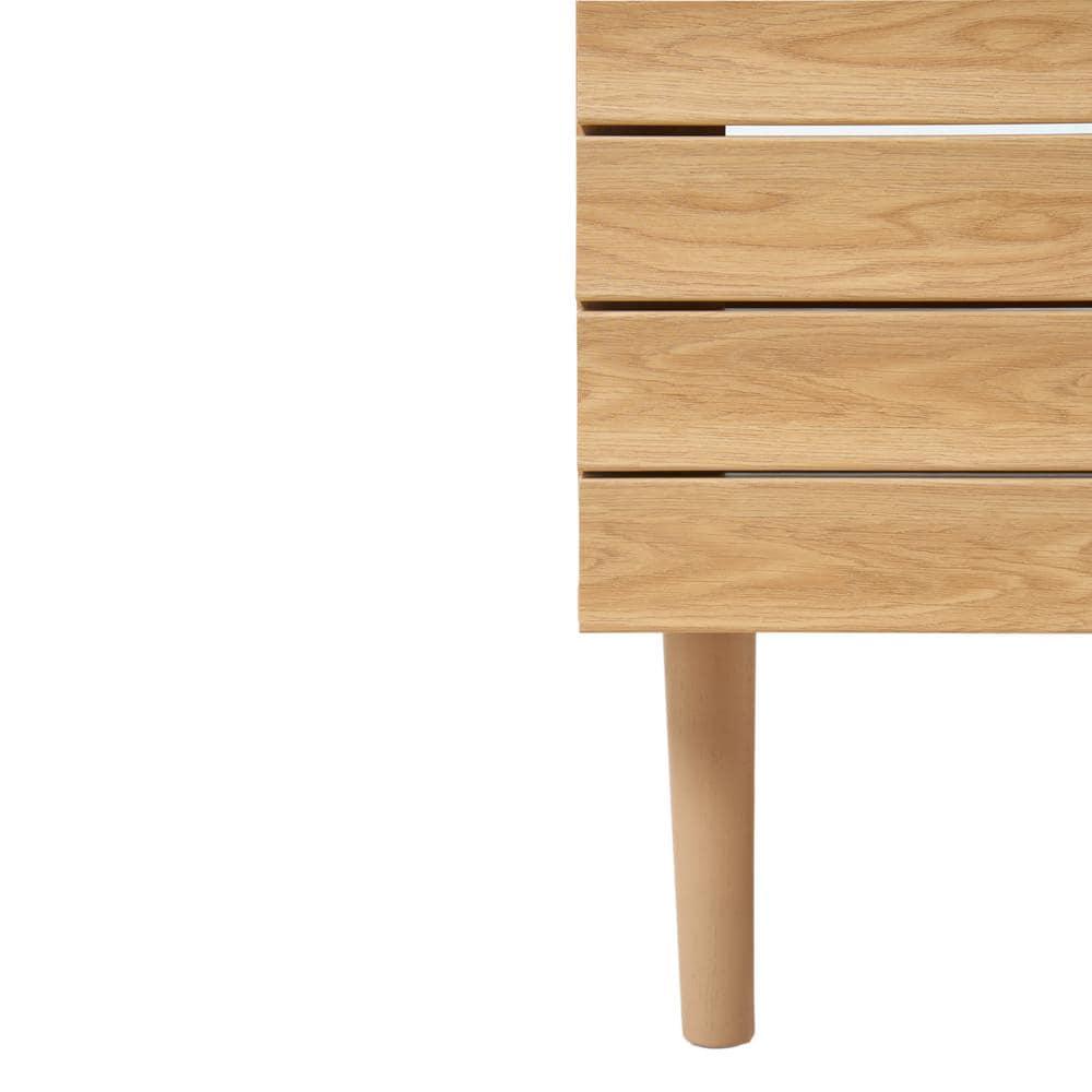 Aubert 24" Slat Modern Farmhouse 2-Shelf Bath Vanity Cabinet Only (Sink Basin not Included)