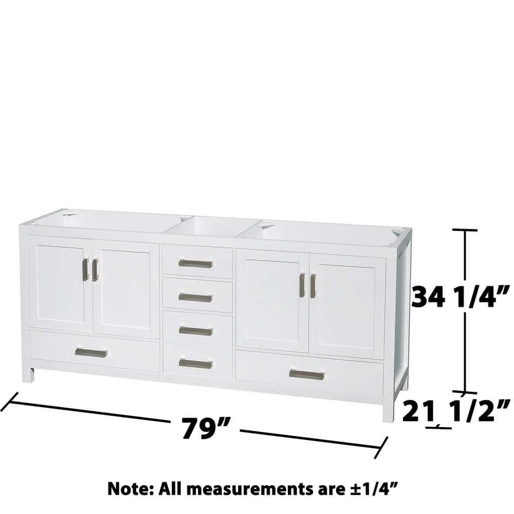 Wyndham Collection Sheffield 79" Freestanding Double Vanity Base Only