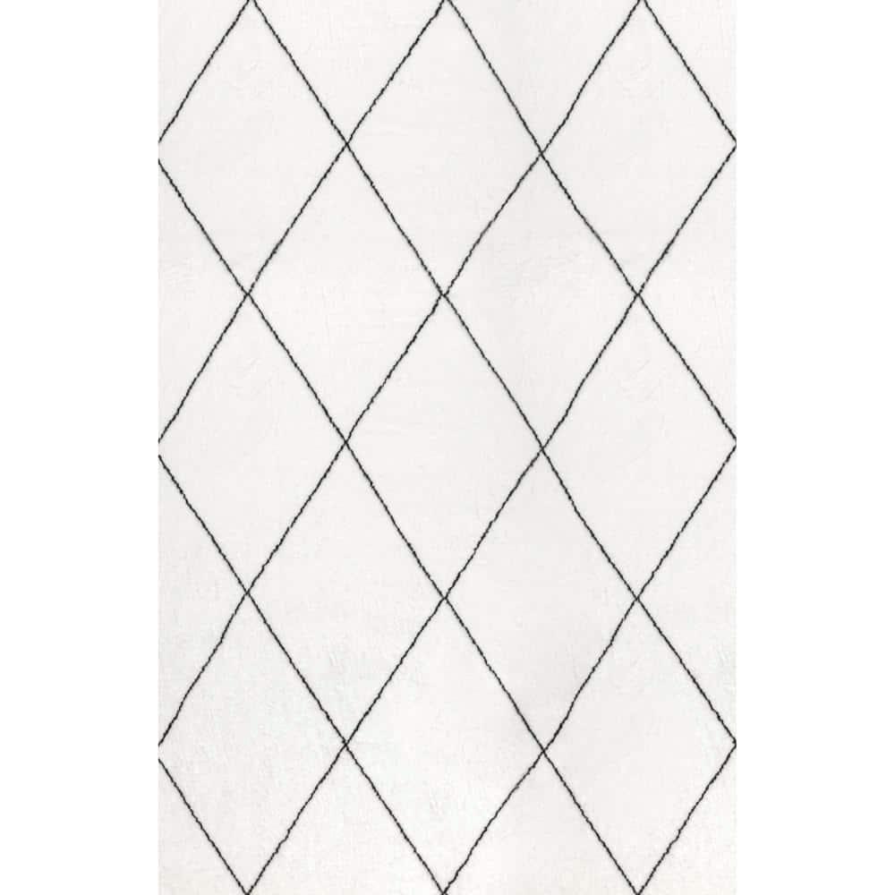 Loon Peak® Addy Trellis Machine Washable Shag Ivory Area Rug