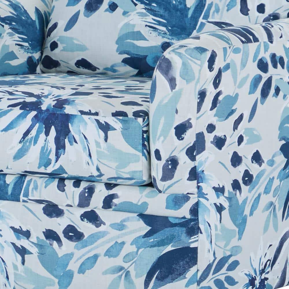 New Classic Furniture Sylvie 2 PC Fabric Sofa and Chair Set in Blue and White