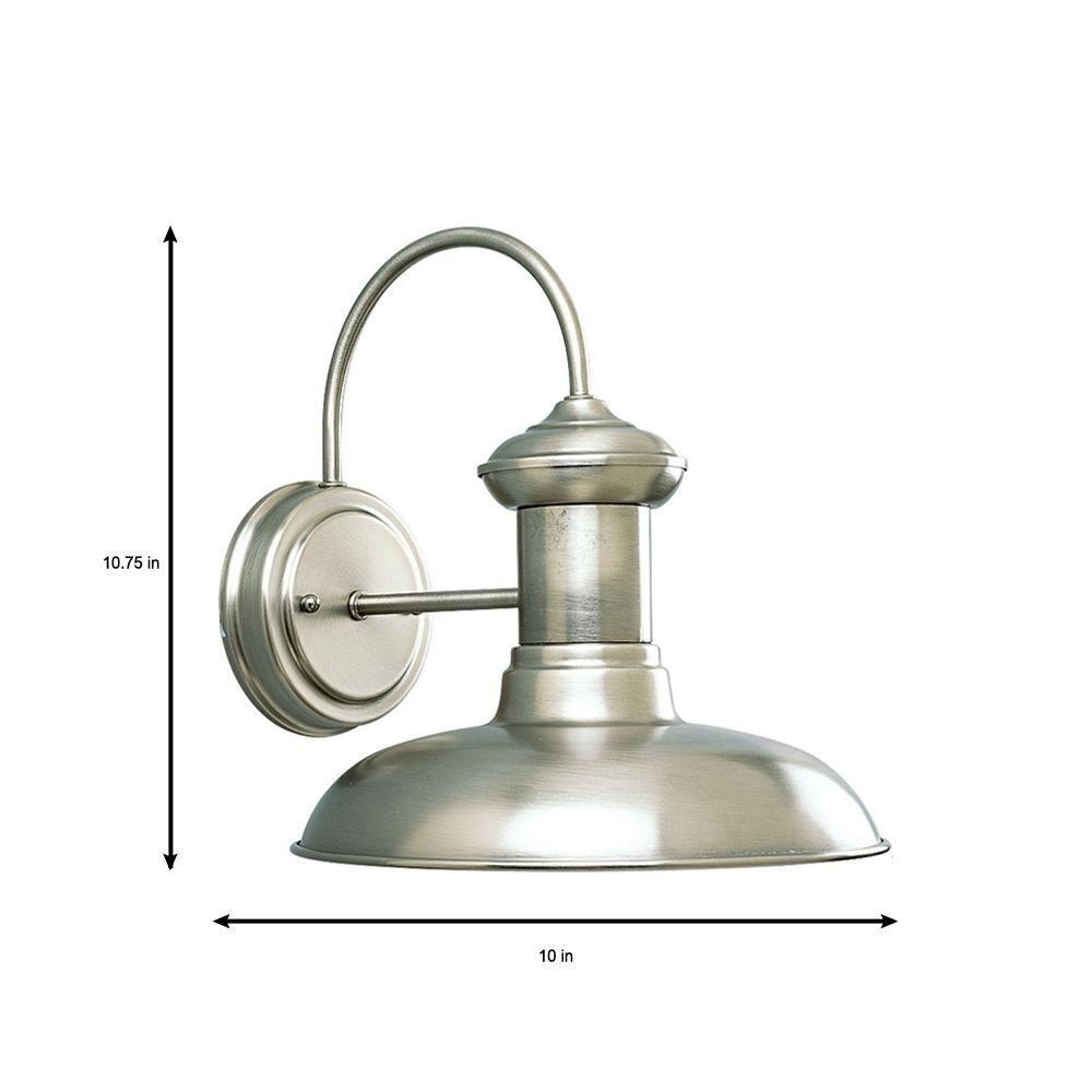 Progress Lighting Brookside 1-Light Antique Nickel Steel Wall Lantern