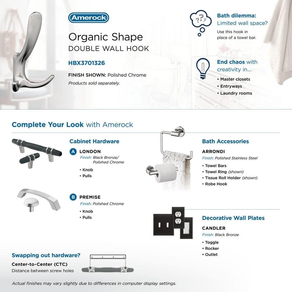 Finesse Transitional Triple Prong Decorative Wall Hook