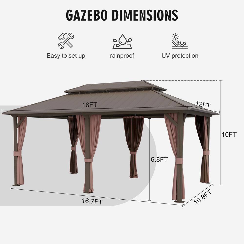 EAGLE PEAK Outdoor Aluminum Frame Hardtop Patio Gazebo