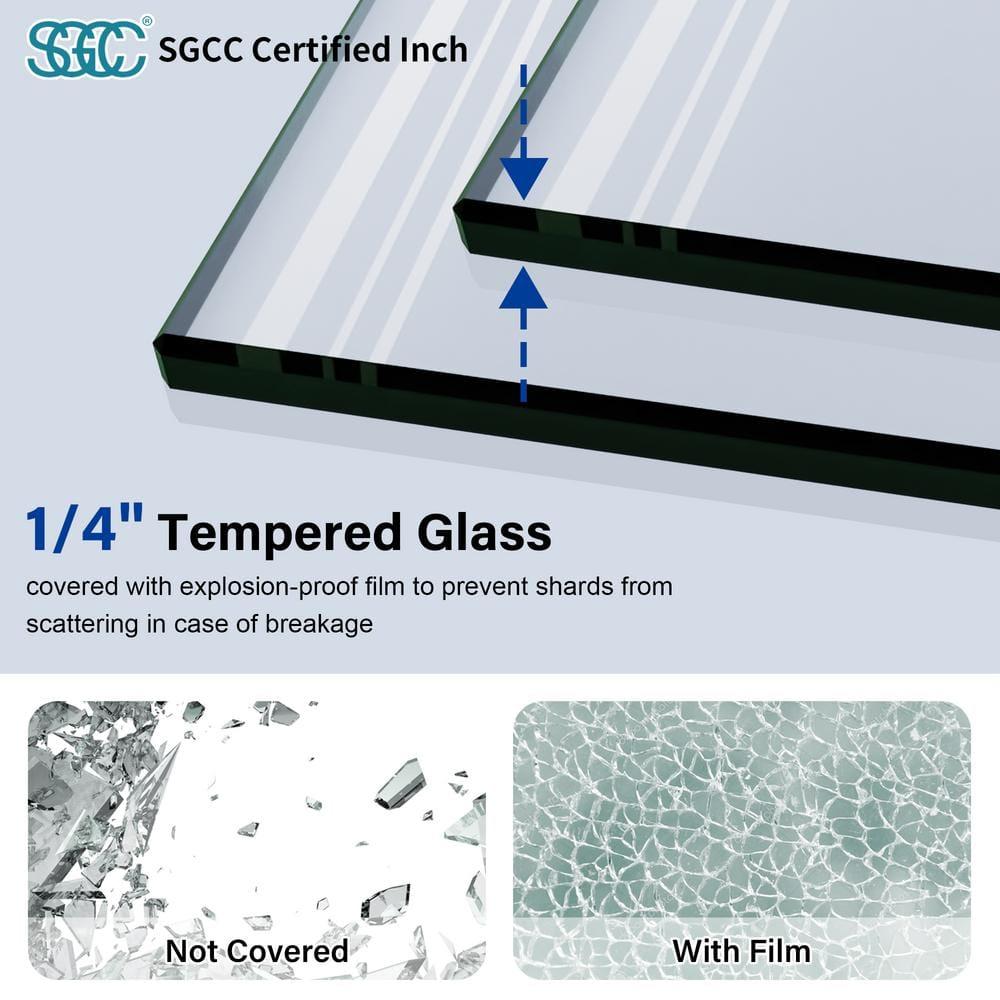 Bossicavelly 36" x 72" Neo-angle Pivot Semi Frameless Corner Shower Enclosure BOPSSD07CH