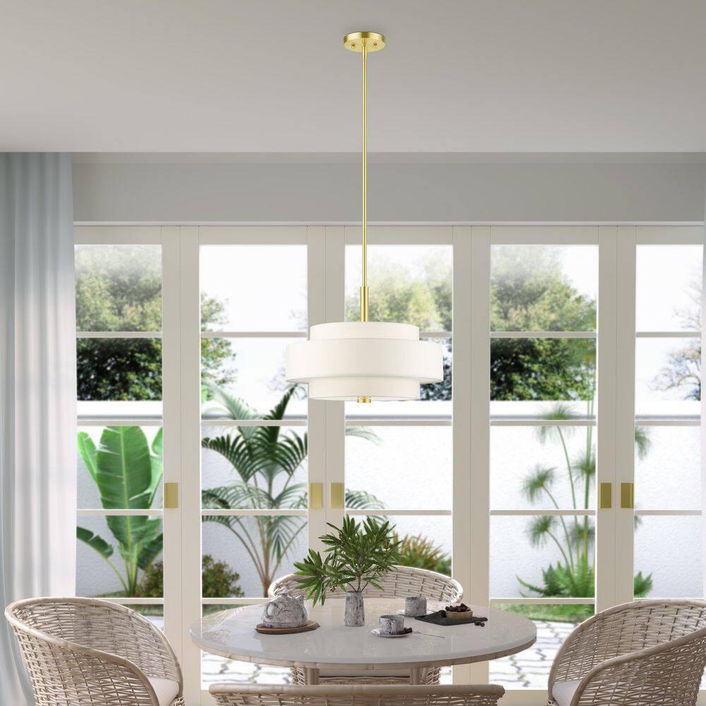 Livex Lighting Meridian 4 - Light Chandelier in  Satin Brass