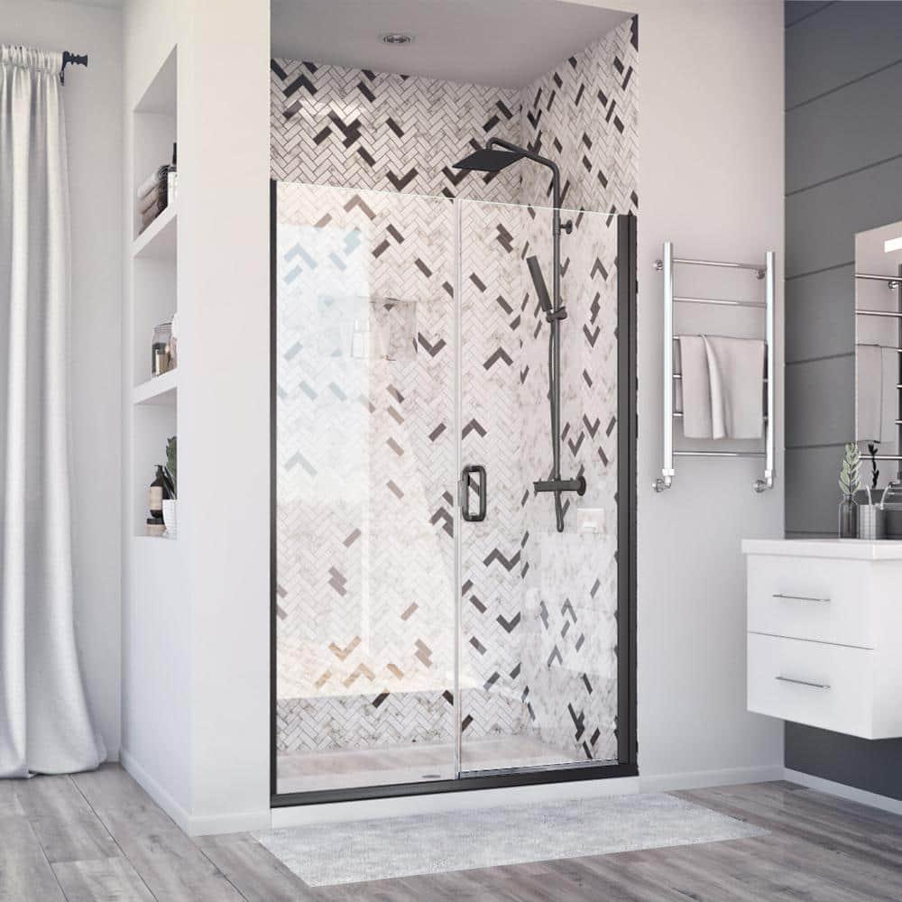 Distinctive Elite 43.06" W x 71.38" H Hinged Semi-Frameless Shower Door