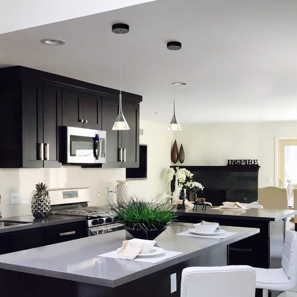 Amalfi 4.75-in Integrated LED Height Adjustable ETL Certified Pendant Light with Cone Shade