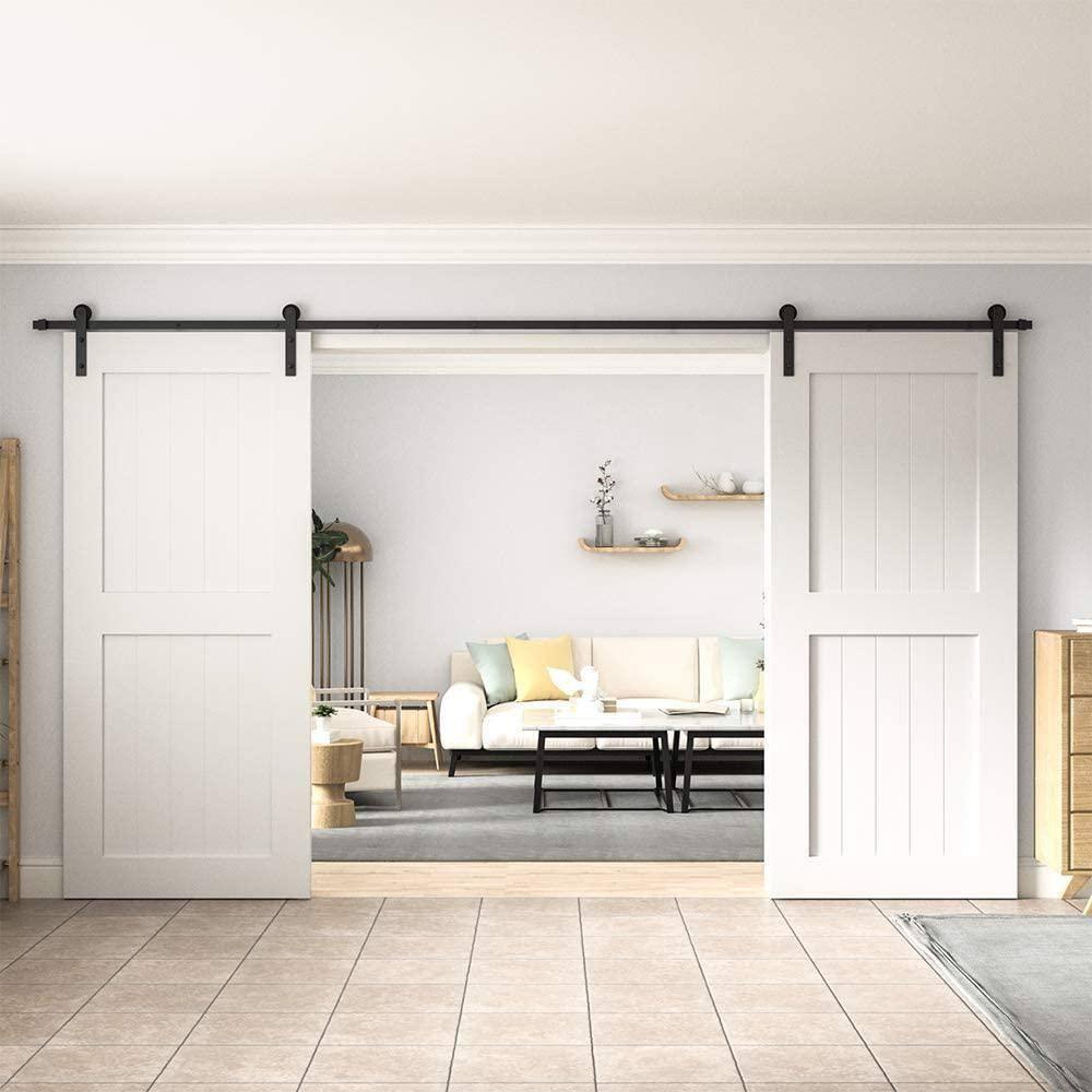 Watchmen Straight Design Standard Double Track Barn Door Hardware Kit