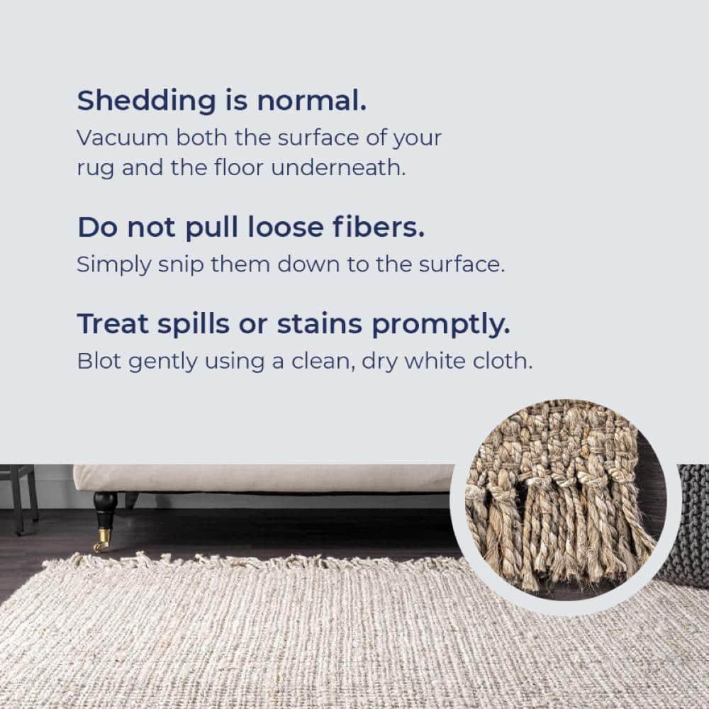 Nuloom Alisia Striped 5x8 Jute Indoor Area Rug for Dining Room Rug Neutral Rug Living Room Rug Kitchen, Denim/Tan