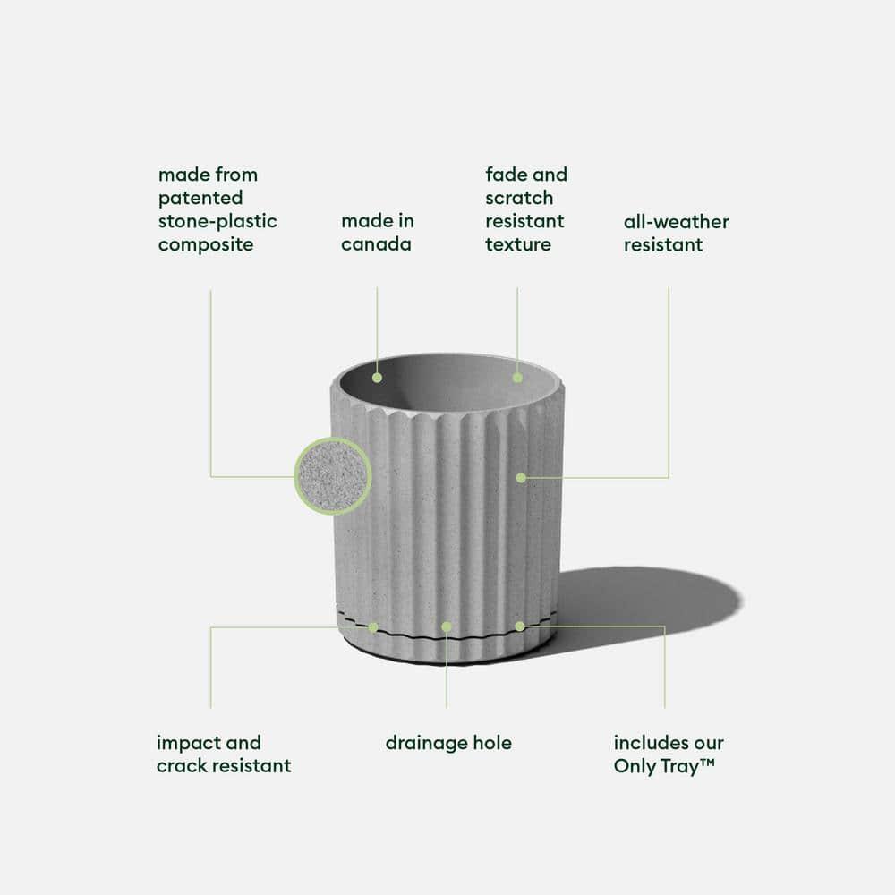 Veradek Mason Series Demi 6" Plastic-Stone Planter - Gray