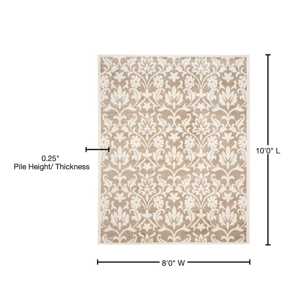 Amherst AMT424 Power Loomed Indoor Area Rug - Wheat/Beige - 8'x10' - Safavieh