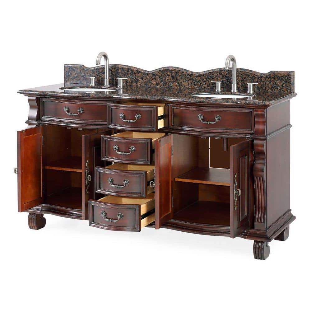 64" Timeless Classic style Hopkinton Double Sink Bathroom Vanity