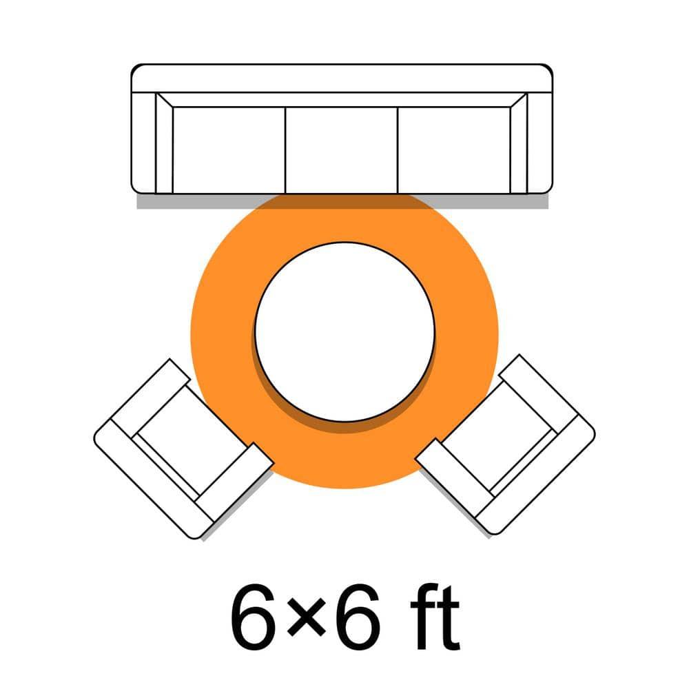 Unique Loom 6' 0 x 6' 0 Solo Calabasas Red Area Rug