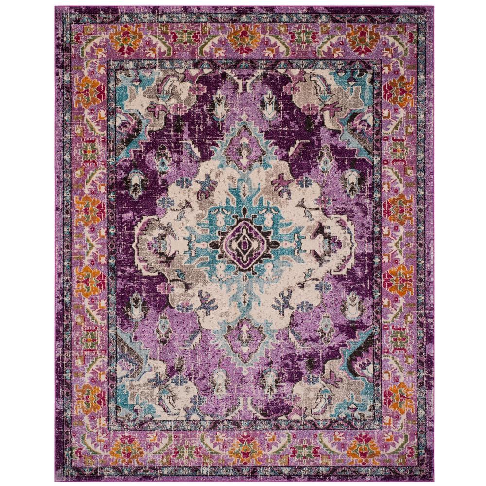 Monaco MNC243 Power Loomed Indoor Area Rug - Violet/Light Blue - 10'x14' - Safavieh.