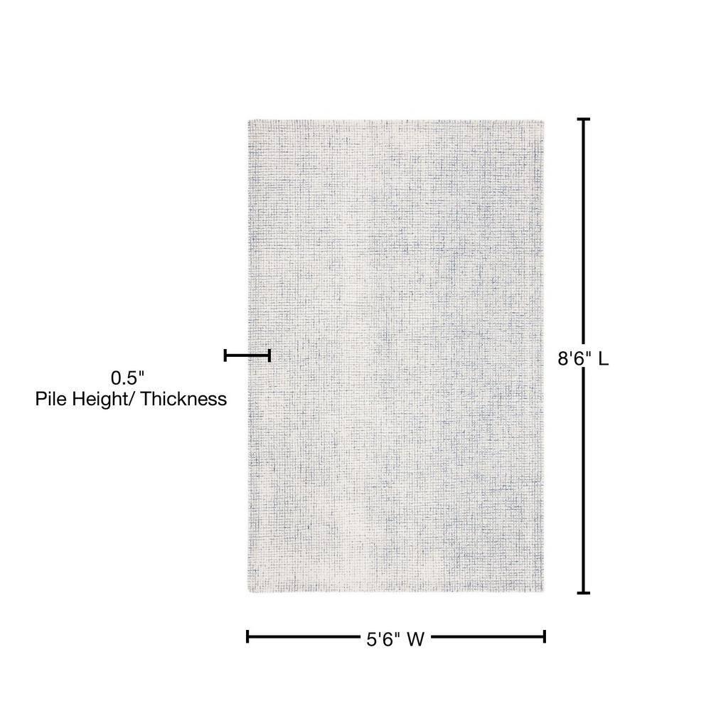 Abstract ABT470 Handmade Indoor Area Rug - Ivory/Blue - 6'x9' - Safavieh