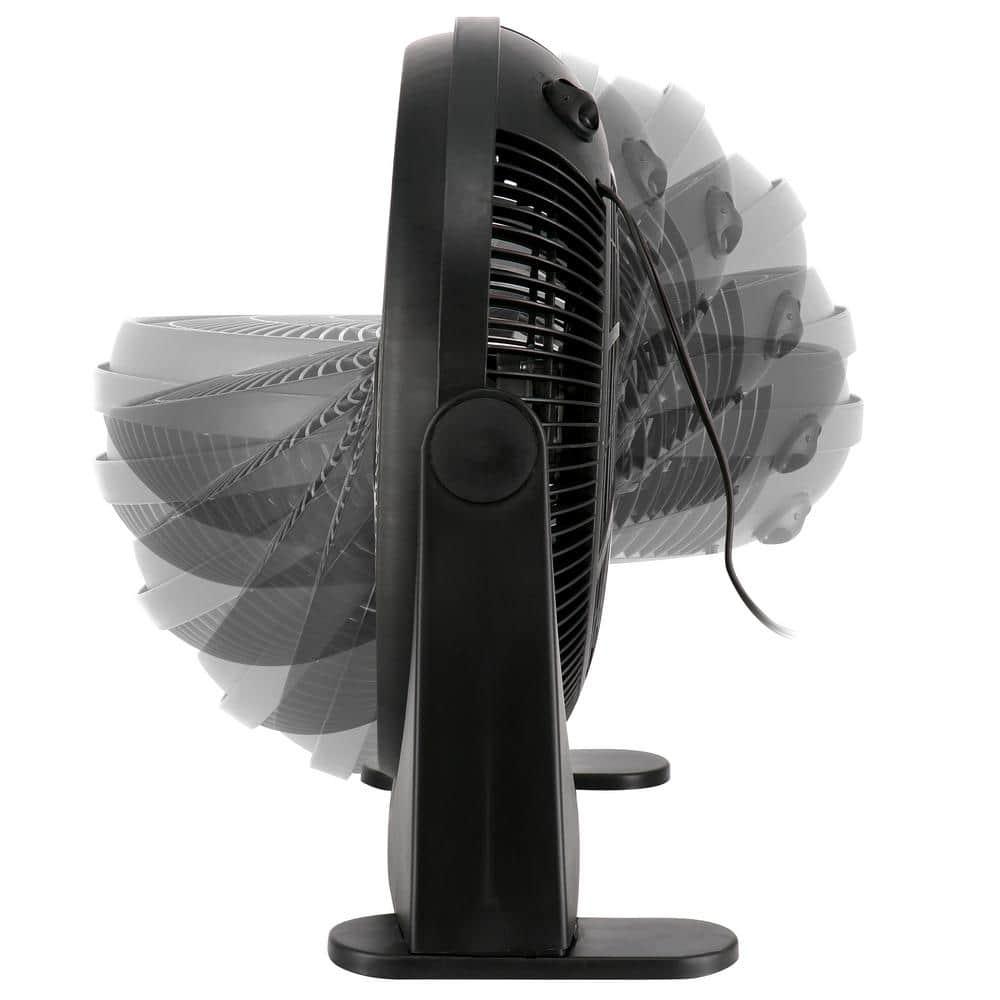 16 in. Air Circulator 3 Speed Adjustable Angle Floor Fan in Black