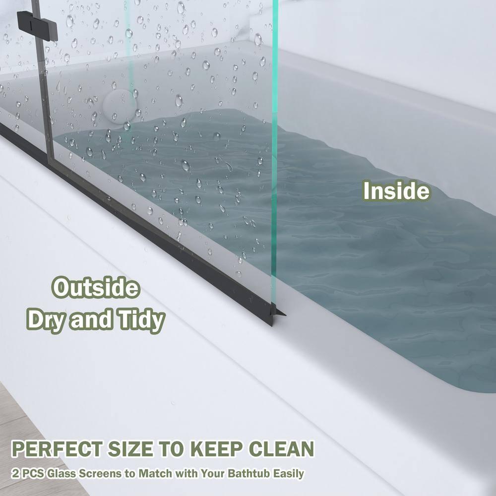 Jraty 47.2" W x 55" H Frameless Tub Door