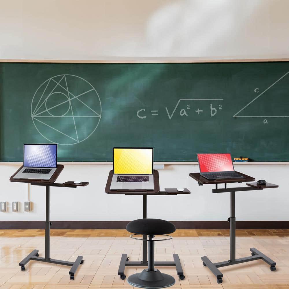 Seville Classics airLIFT Adjustable Height Rolling Tiltable Desk with Mouse Stand