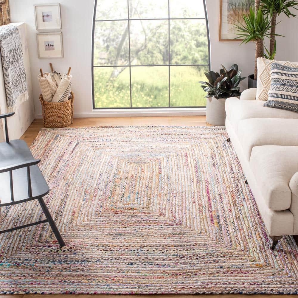 Cape Cod CAP202 Woven Indoor Area Rug - Beige/Multi - 7'x7' - Safavieh