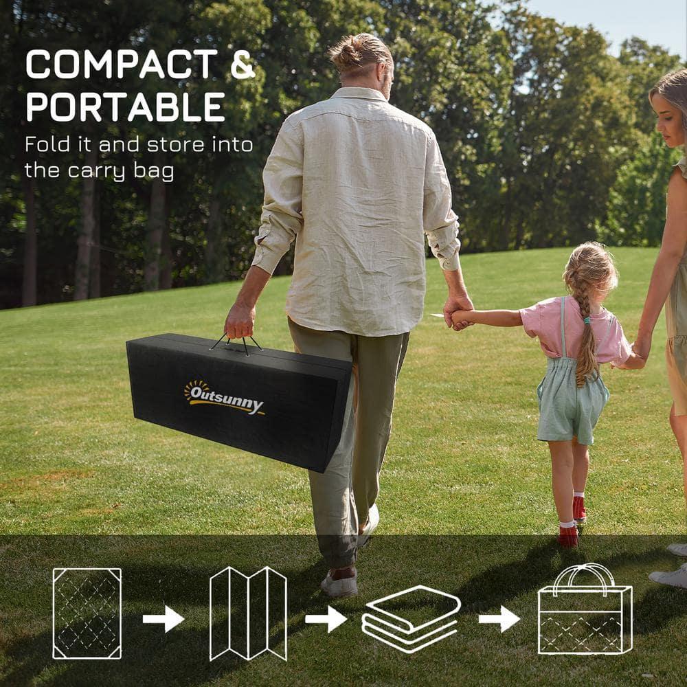 GVN Floor Rug,Indoor Door Mat,Reversible Outdoor Rug, 9'x 12' Waterproof Straw Floor Mat, Portable RV Camping Carpet, Gray & White Striped