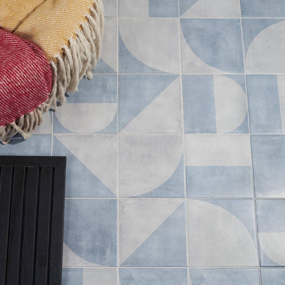 Quincy 7.87'' W x 7.87'' L Porcelain Encaustic Floor and Wall Tile