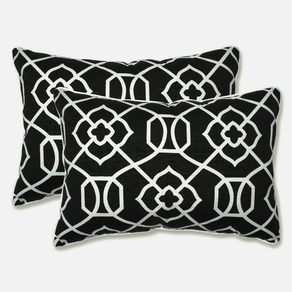 Pillow Perfect Geometric Indoor/Outdoor Reversible Throw Pillow (Set of 2)