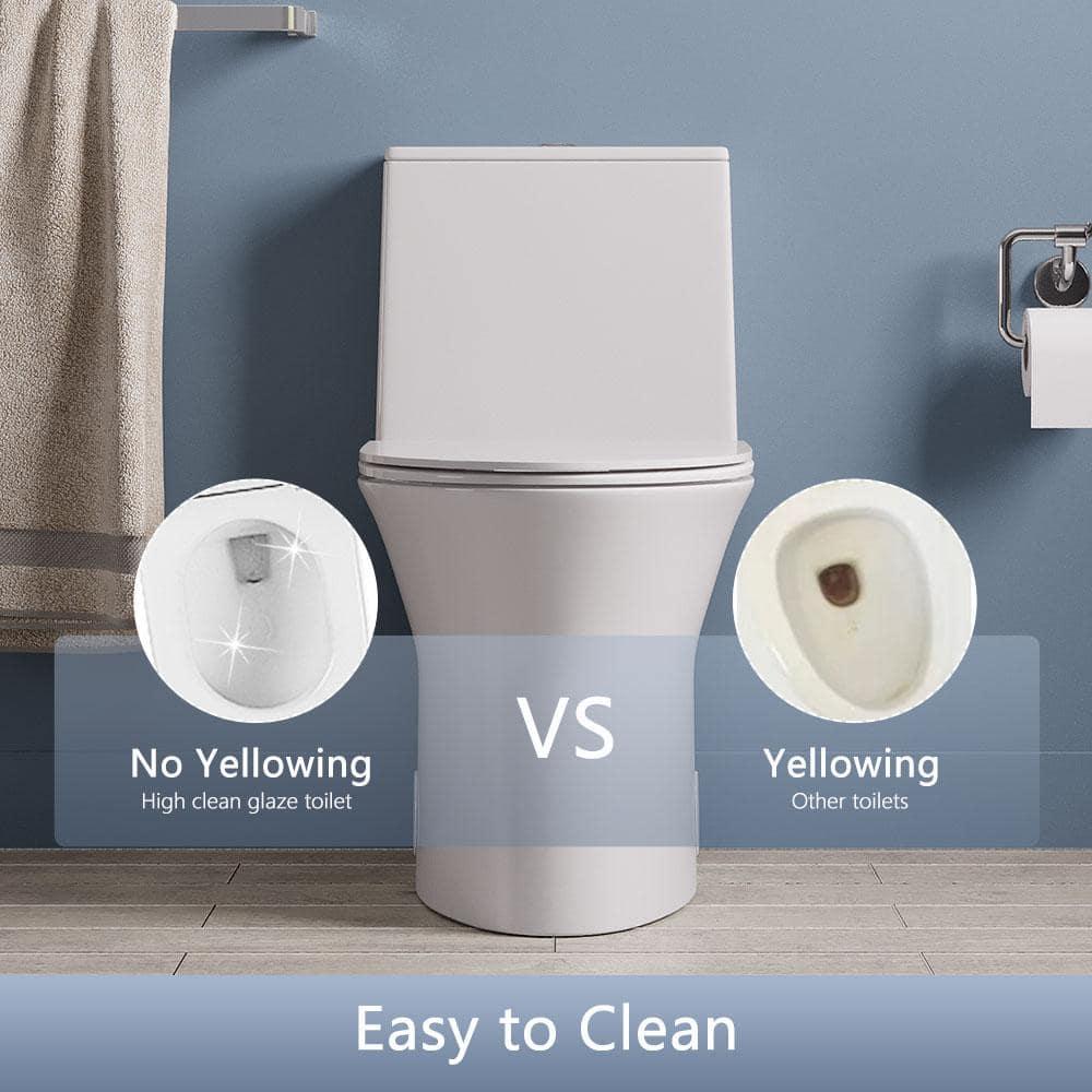 One Piece Toilet For Bathroom, Modern Bathroom Toilet with Dual Flush 1.1/1.6 Gpf Fully Skirted Toilets(Soft Close Seat)