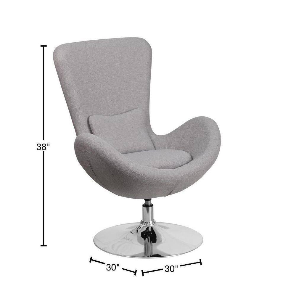 Flash Furniture Egg Series Light Gray Fabric Side Reception Chair