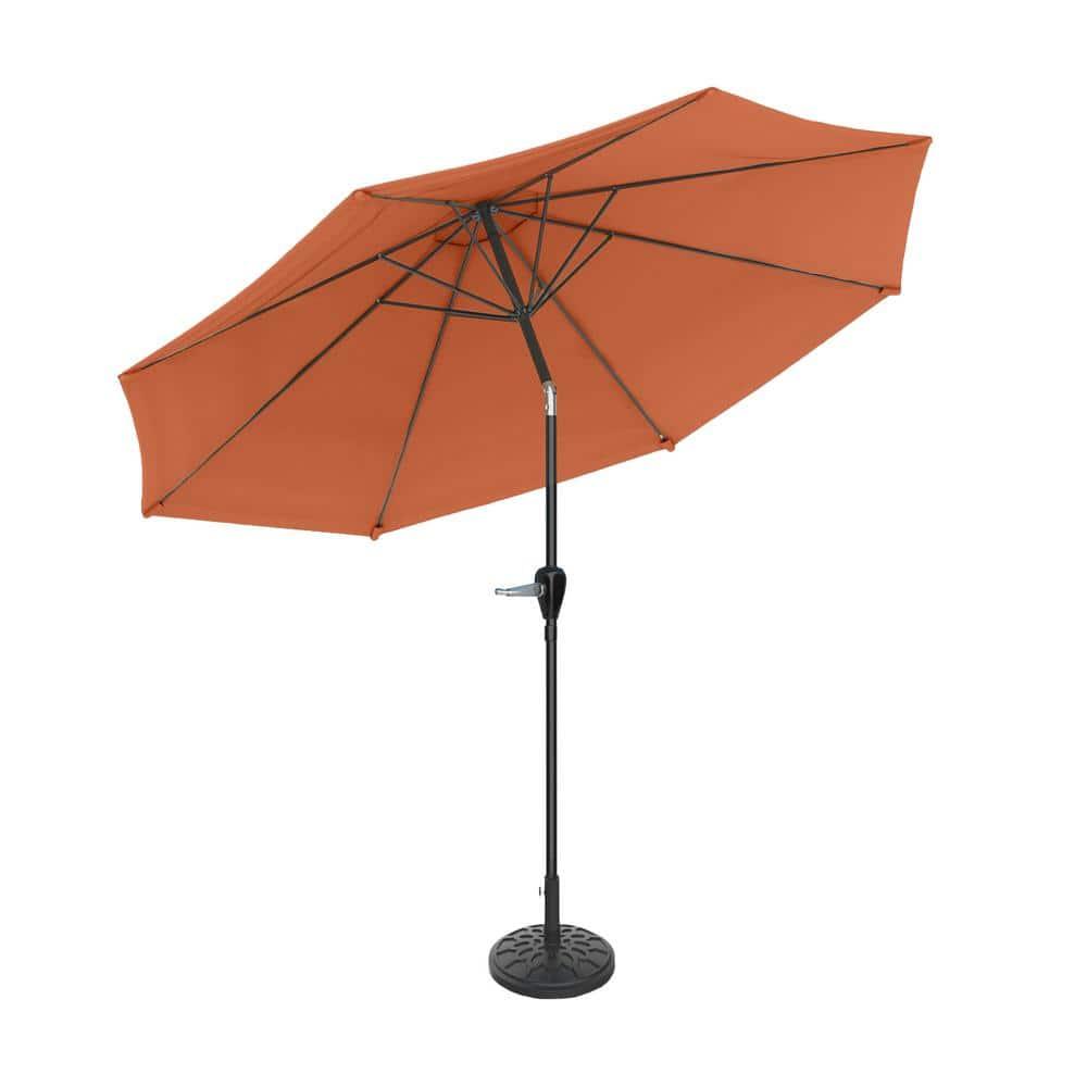 Pure Garden 10 Ft Patio Umbrella with Base, Orange