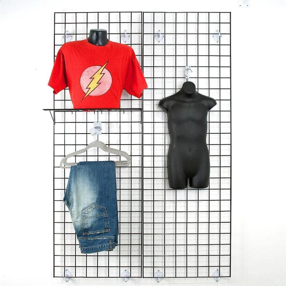 Grid Panel for Retail Display ? Perfect Metal Grid for Any Retail Display, 2? Width x 4? Height, 3 Grids Per Carton (Black)