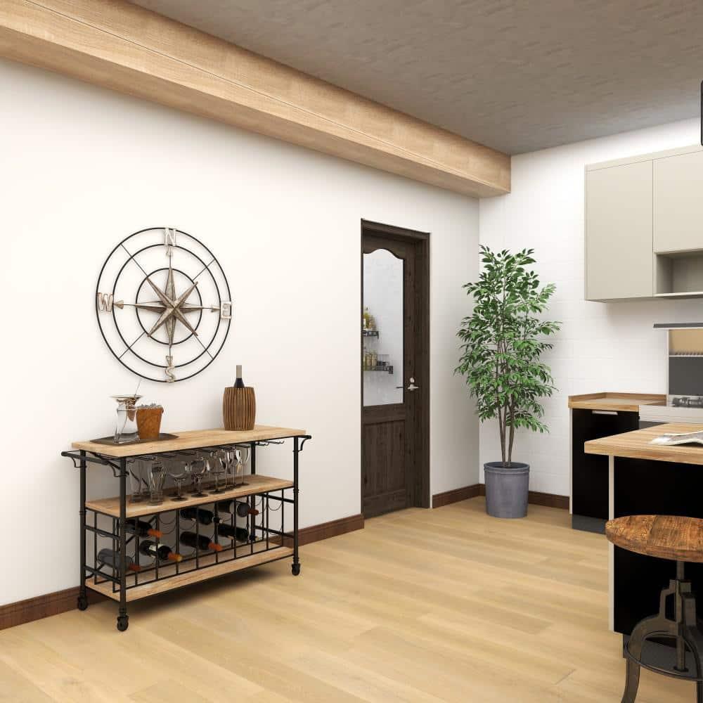 DecMode Farmhouse Metal Compass Shaped with 3D 8 Point Star Wall Décor, 32"D with Metallic Silver Galvanized Finish