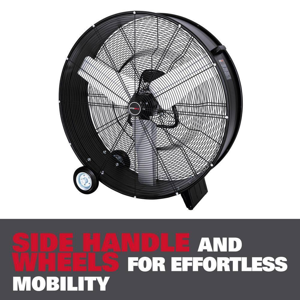 EcoMax 36-inch Black High Velocity Industrial Metal Drum Fan