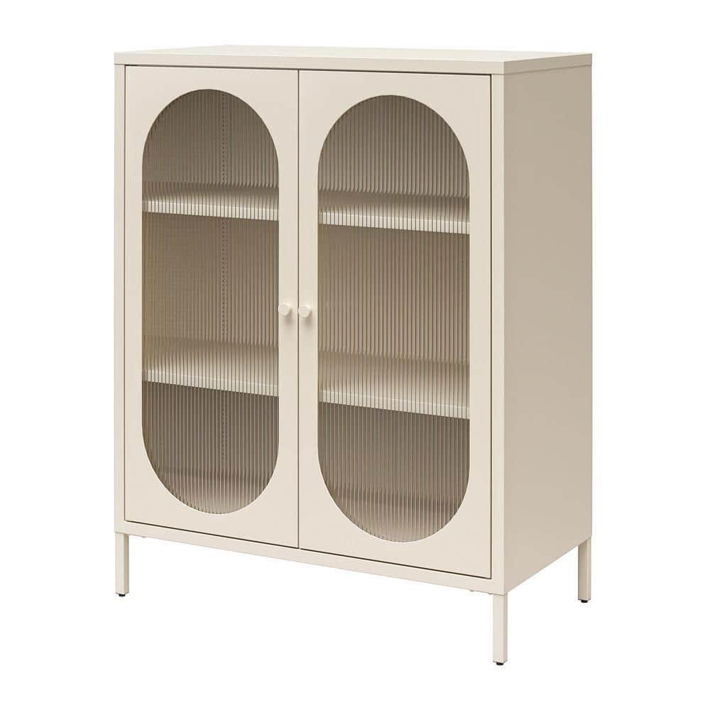 Luna 39.96'' Tall Accent Cabinet with Fluted Glass