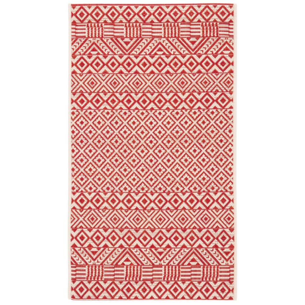 Courtyard CY6235 Power Loomed Indoor and Outdoor Accent Rug - Beige/Red - 2'x3'7" - Safavieh