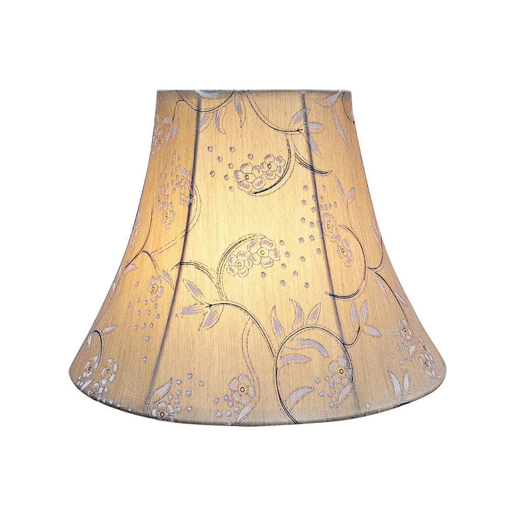 Aspen Creative 30163 Transitional Bell Shape Spider Construction Lamp Shade in Light Gold, 12" wide (6" x 12" x 9-1/2")