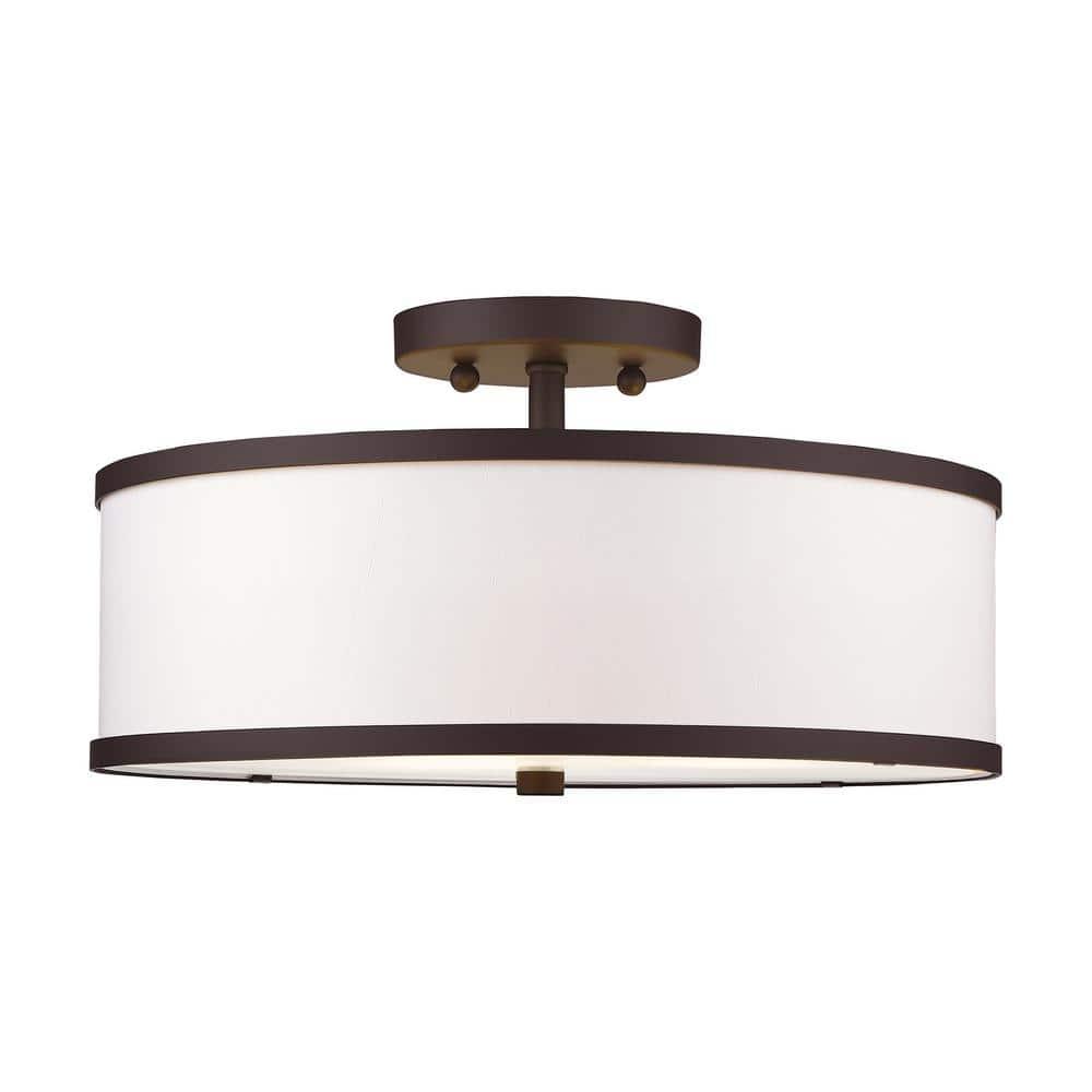 Livex Lighting Park Ridge 3 - Light Semi-Flush Mount in  Bronze