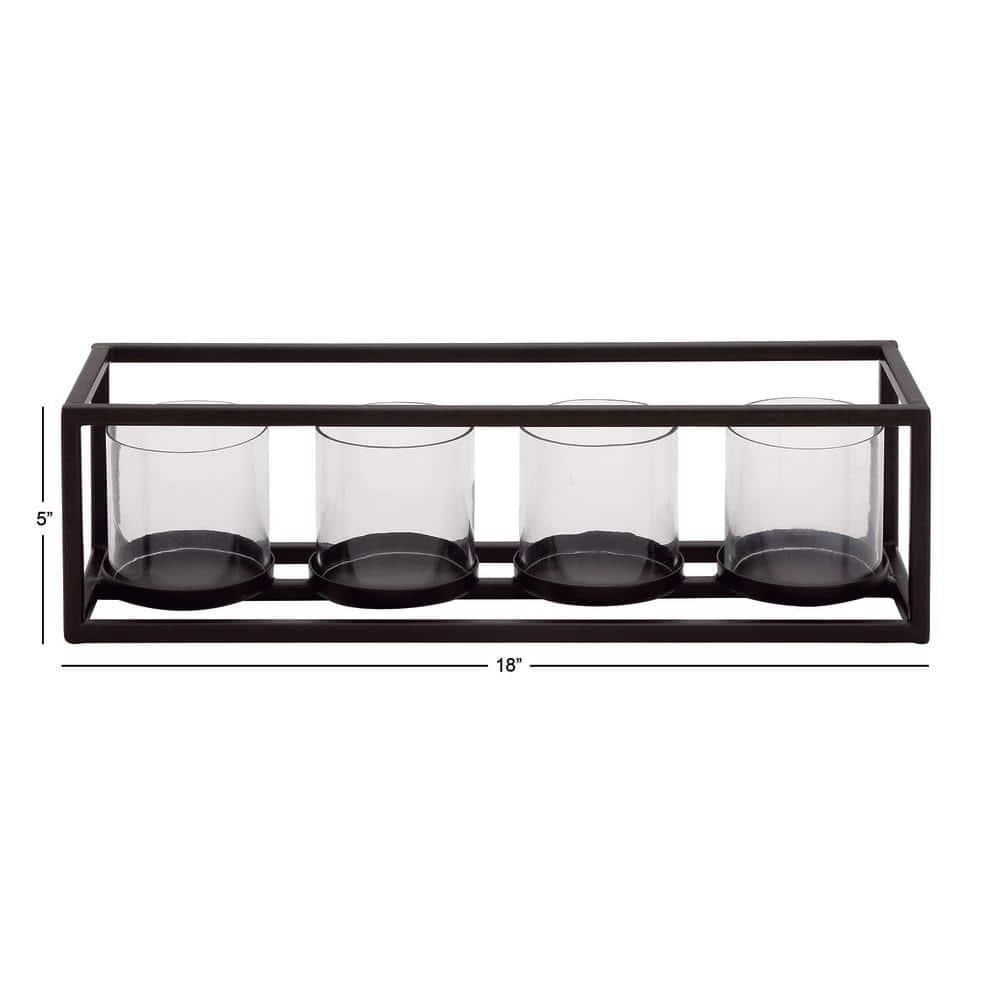 DecMode 4 Holder Black Metal Candelabra