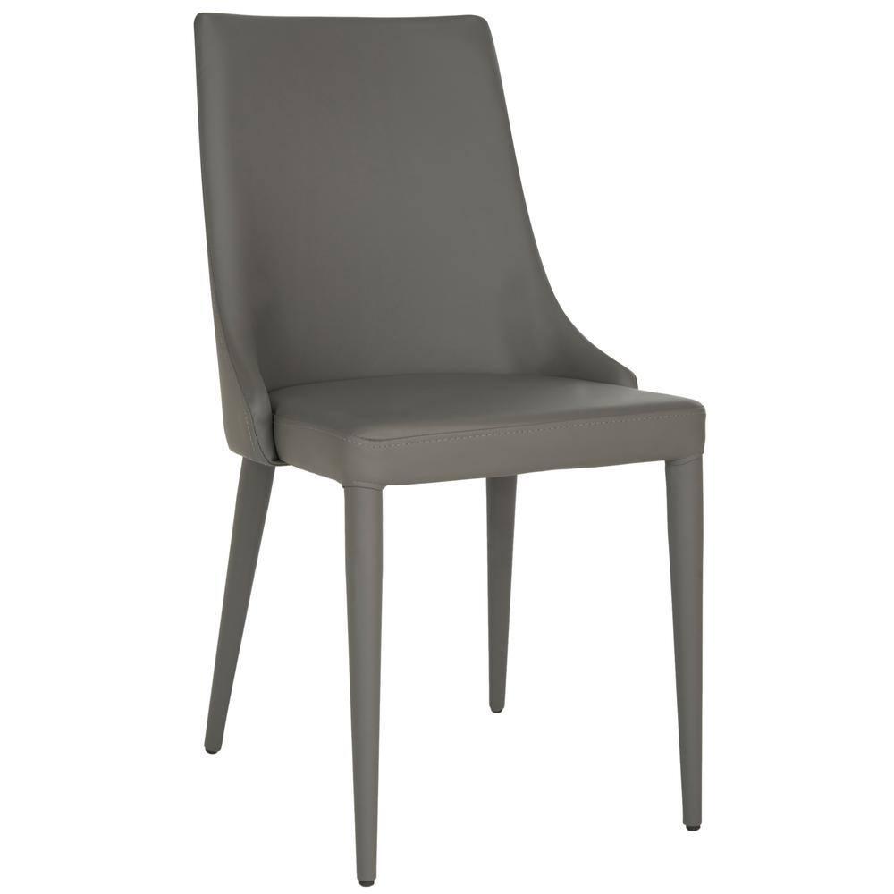 Summerset 19" H Leather Side Chair (Set of 2) - FOX2014 - Grey - Safavieh Couture