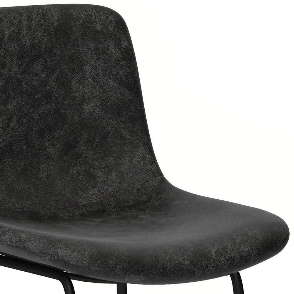 Simpli Home Jolie Upholstered Vegan Faux Leather Contemporary Counter Stool with Padded Bucket Seat and Footrest (Set of 2)