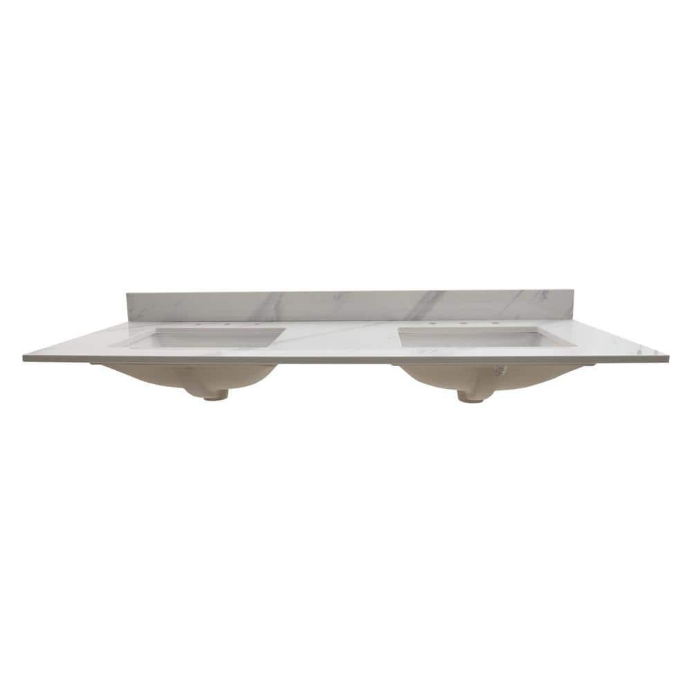 MSI 61 in. x 22 in. D Bathroom Vanity Top with Double Sinks