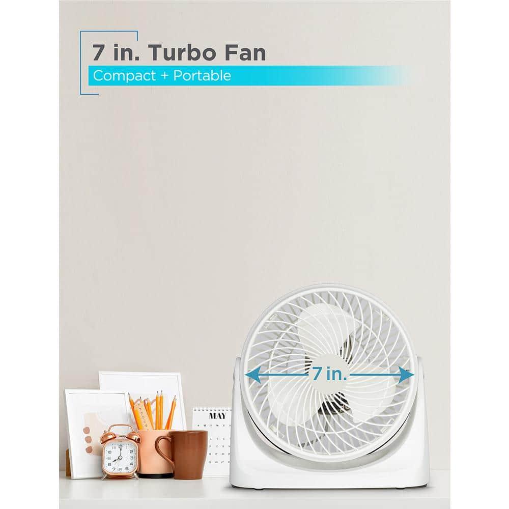 BLACK+DECKER BLACK+DECKER Turbo Desk Fan – Electric Portable 7 Inch Table Fan with Adjustable Tilt, White